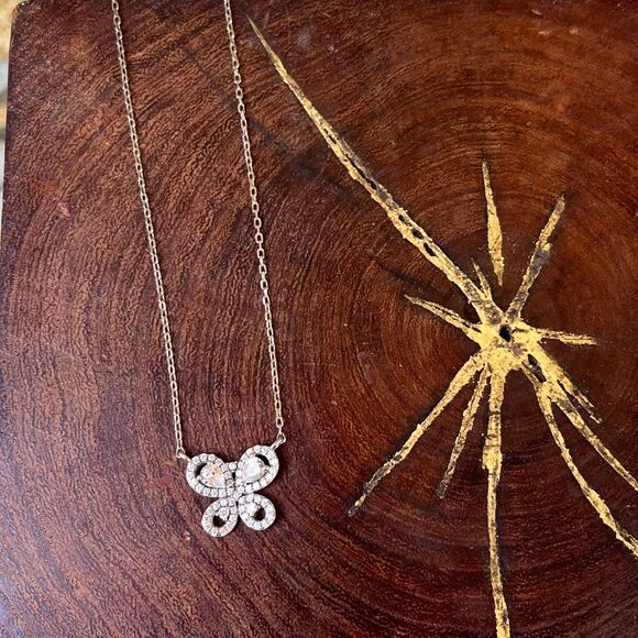 Sterling Silver butterfly Necklace 90s Jewelry whimsical fairycore - Picture 1 of 10